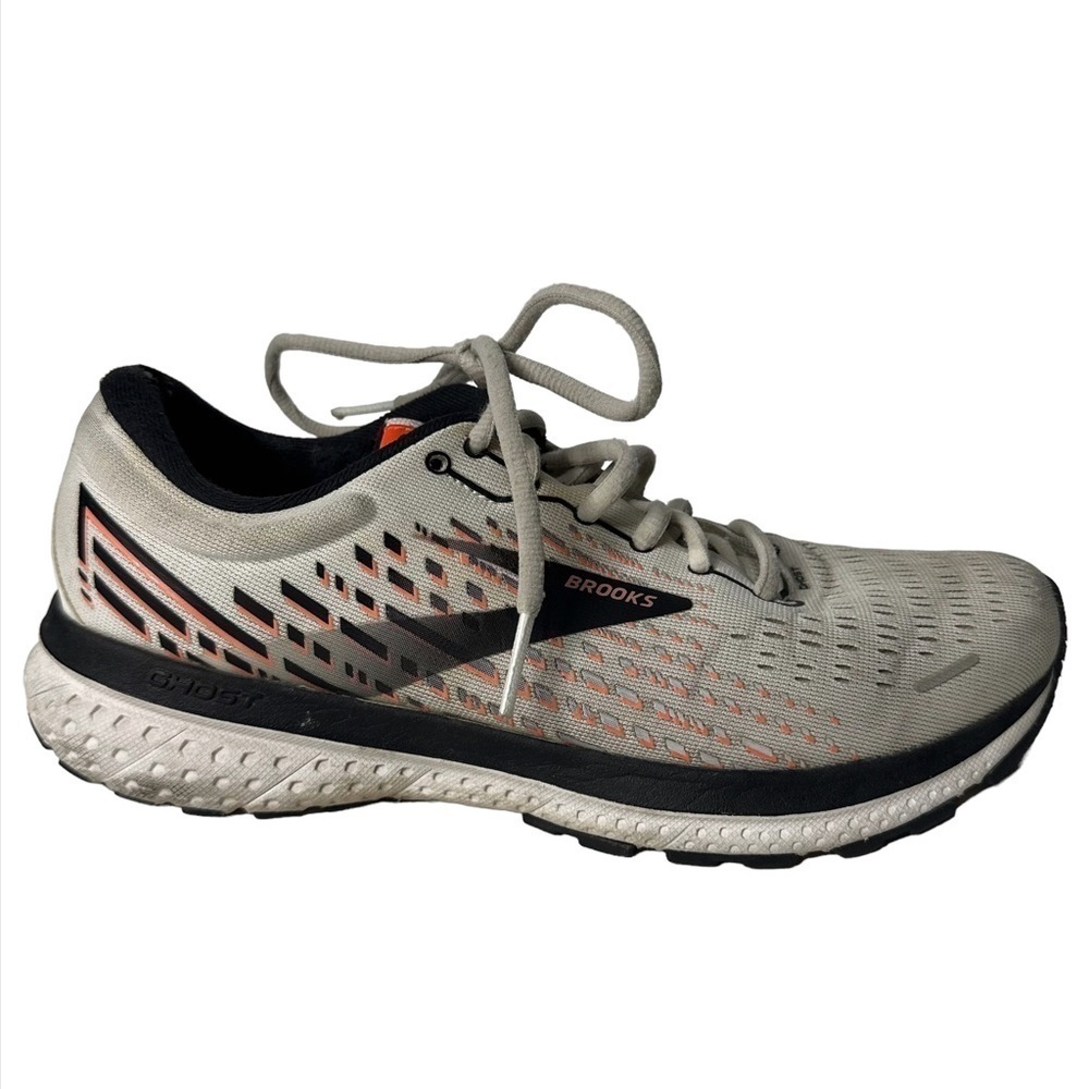 Brooks Ghost 13 Running Shoes Athleisure Fitness Trainers Comfort White Pink